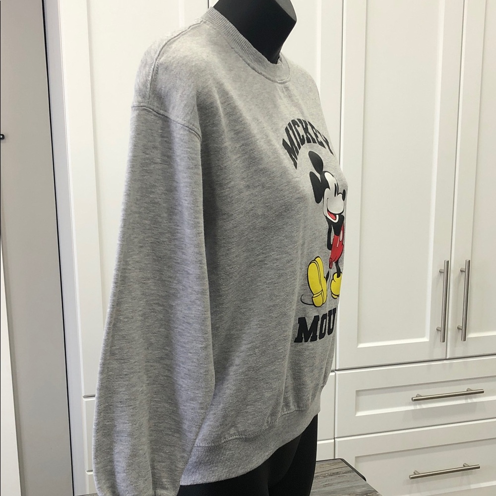 Disney Mickey Mouse Crewneck Sweatshirt – Heather Gray – YL  (14–16) - Picture 4 of 13